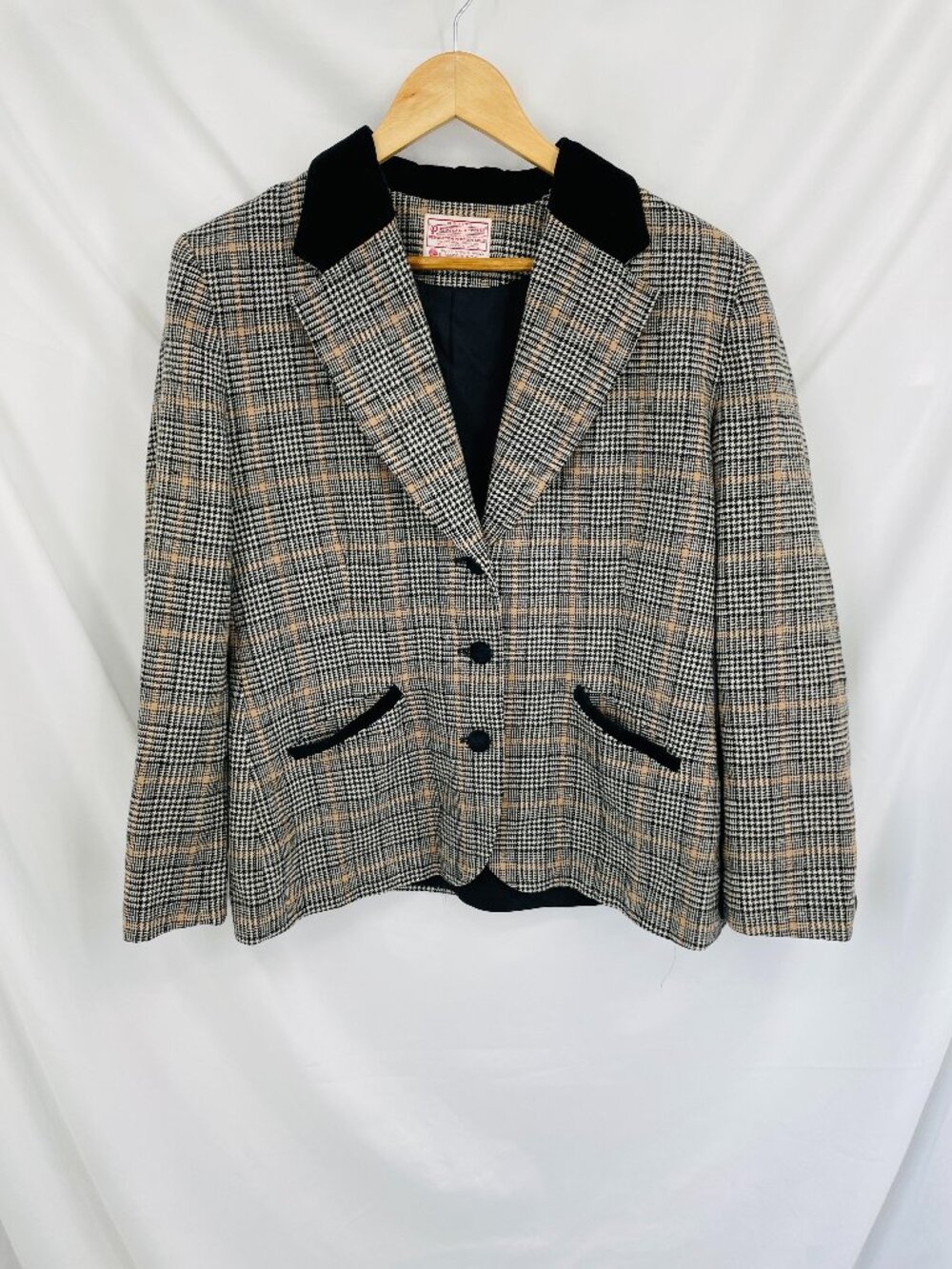 Vintage 1980s Pendleton PETITE Plaid Blazer Jacket Women's Size Medium